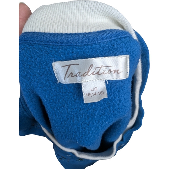 Vintage Embroidered Bird & Floral Sweatshirt in Cobalt Blue (Women’s L) - Picture 6 of 7